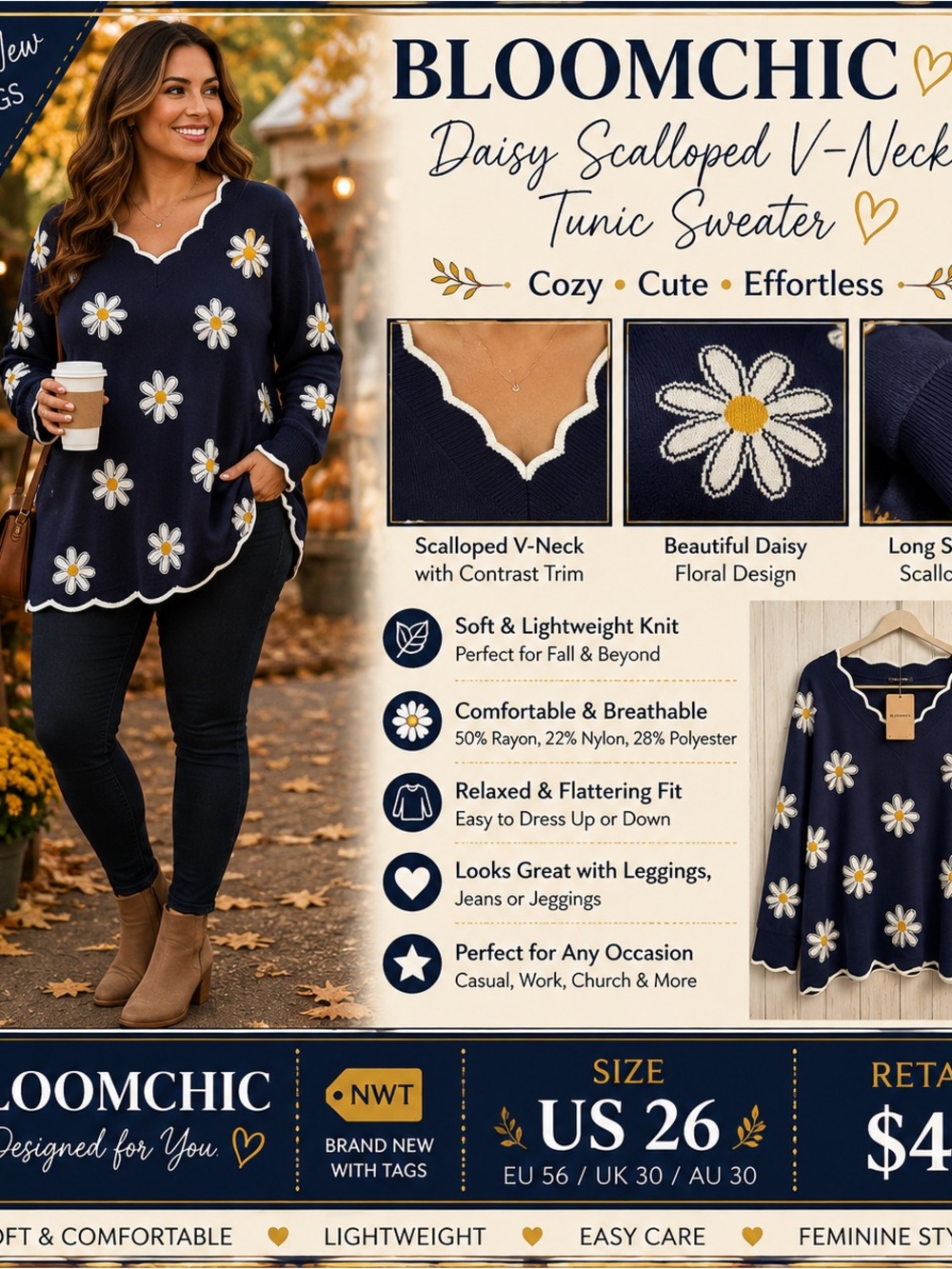 Bloomchic Daisy 🌼 Sweater NWT
